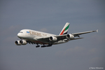 Airbus A380-800, Emirates, A6-EDE, Erster Lininflug nach Hamburg mit einem A380