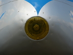 Frontansicht, Detail Scheinwerfer, der Aero 145, D-GADA