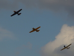 3 North American Harvard T-6 (D-FAME, D-FUKK, N7646S)im Formationsflug