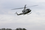 Der Hubschrauber im Anflug